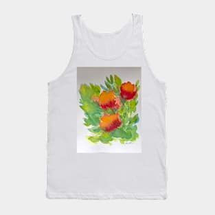 Abstracted Watercolor Botanical Floral Tank Top